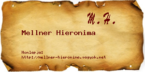 Mellner Hieronima névjegykártya